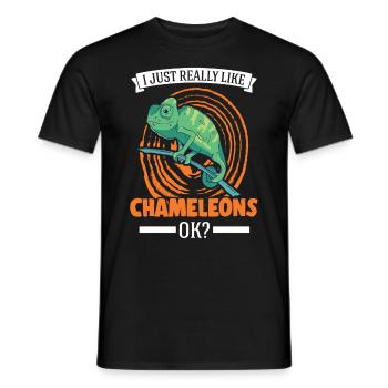 J’aime vraiment Chameleons, ok Chameleon - T-shirt homme - noir - Devant - AI Model Male 178 light (178cm)