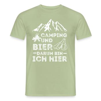 Amateurs de camping et de bière - T-shirt homme - vert sauge - Devant - AI Model Male 178 light (178cm)