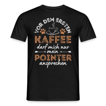 Deutsch Pointer Coffee Dog Cafe - Men's T-Shirt - black - Front - AI Model Male 178 light (178cm)