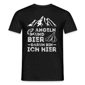 angeln, Fischen und Bier Liebhaber - Männer T-Shirt - Schwarz - Vorne - AI Model Male 178 light (178cm)
