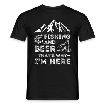 angeln, Fischen und Bier Liebhaber - Männer T-Shirt - Schwarz - Vorne - AI Model Male 178 light (178cm)