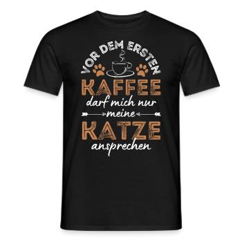 Katze & Kaffee Katze Cafe - Männer T-Shirt - Schwarz - Vorne - AI Model Male 178 light (178cm)