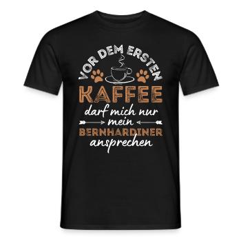 St. Bernard Coffee Dog Cafe - T-shirt homme - noir - Devant - AI Model Male 178 light (178cm)