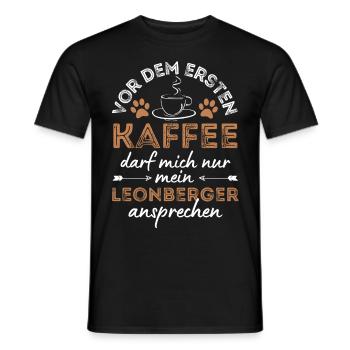 Leonberger Coffee Dog Cafe - Men's T-Shirt - black - Front - AI Model Male 178 light (178cm)
