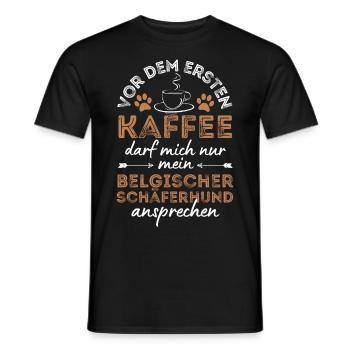 Belgian Shepherd Malinois Coffee Dog Cafe - Men's T-Shirt - black - Front - AI Model Male 178 light (178cm)
