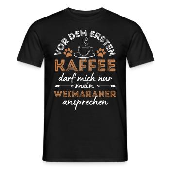 Weimaraner Coffee Dog Cafe - T-shirt homme - noir - Devant - AI Model Male 178 light (178cm)