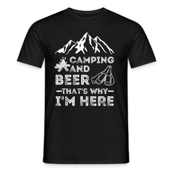 Camping und Bier Liebhaber - Männer T-Shirt - Schwarz - Vorne - AI Model Male 178 light (178cm)