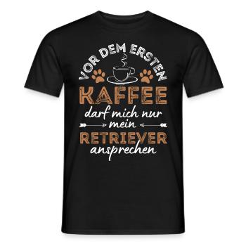 Retriever Coffee Dog Café - T-shirt homme - noir - Devant - AI Model Male 178 light (178cm)