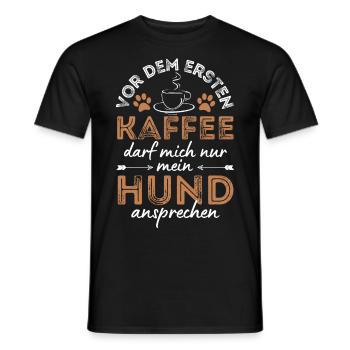 Hund & Kaffee Hund Cafe - Männer T-Shirt - Schwarz - Vorne - AI Model Male 178 light (178cm)