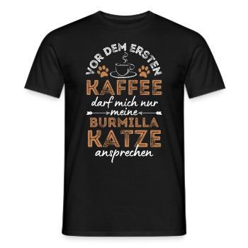 Burmilla Cat Coffee Café - T-shirt homme - noir - Devant - AI Model Male 178 light (178cm)
