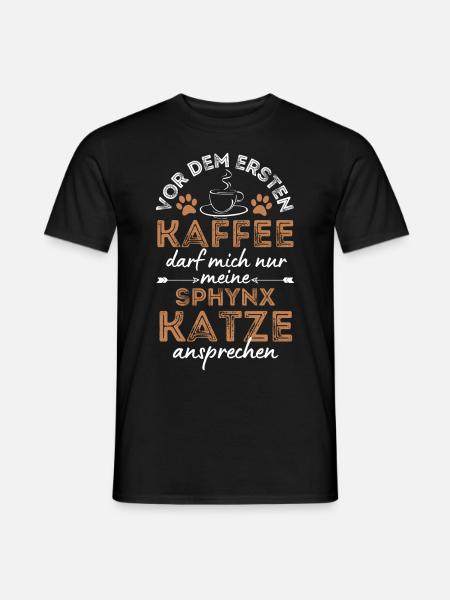 Café Sphynx Cat - T-shirt homme - noir