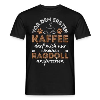 Ragdoll Cat Coffee Café - T-shirt homme - noir - Devant - AI Model Male 178 light (178cm)