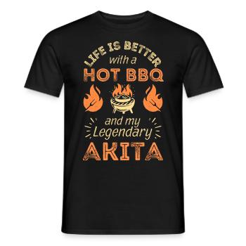 BBQ Grillen und Akita Hund Liebhaber - Männer T-Shirt - Schwarz - Vorne - AI Model Male 178 light (178cm)