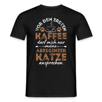 Café Abyssinian Cat Coffee - T-shirt homme - noir - Devant - AI Model Male 178 light (178cm)
