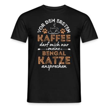 Café Bengal Cat Coffee - T-shirt homme - noir - Devant - AI Model Male 178 light (178cm)