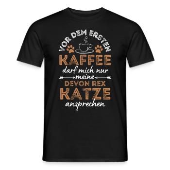Devon Rex Cat Coffee Café - T-shirt homme - noir - Devant - AI Model Male 178 light (178cm)