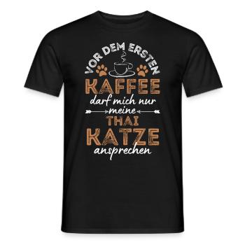 Café thaïlandais Cat Coffee - T-shirt homme - noir - Devant - AI Model Male 178 light (178cm)