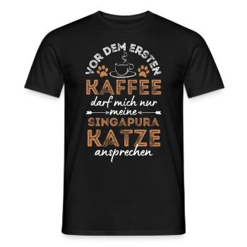 Café Singapura Cat - T-shirt homme - noir - Devant - AI Model Male 178 light (178cm)
