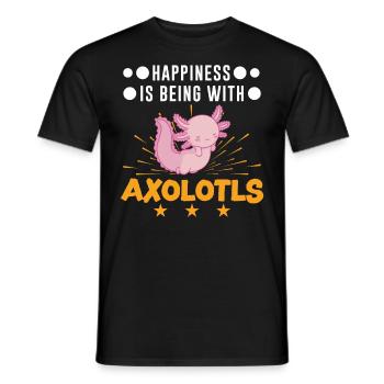 Happiness is being with Axolotls Tail Lurch - Men's T-Shirt - black - Front - AI Model Male 178 light (178cm)