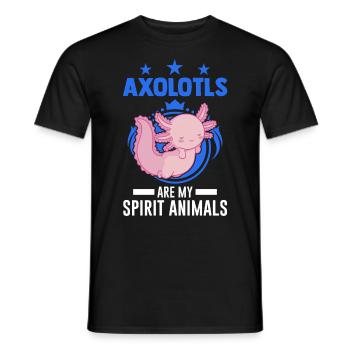 Axolotl Spirit Animal Tail Lurch - Men's T-Shirt - black - Front - AI Model Male 178 light (178cm)
