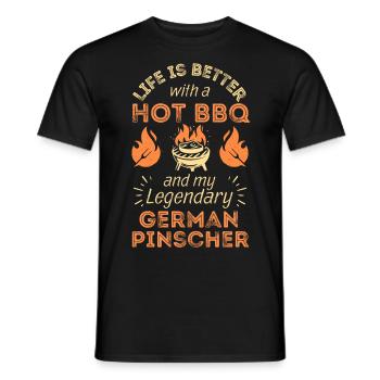 Barbecue pour les amateurs allemands de Pinscher - T-shirt homme - noir - Devant - AI Model Male 178 light (178cm)