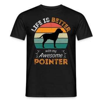 Legendary English Pointer Vintage Retro - Men's T-Shirt - black - Front - AI Model Male 178 light (178cm)