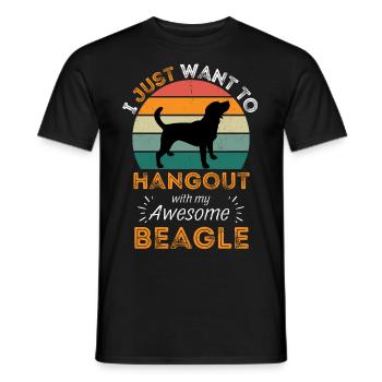 Légendaire Beagle Vintage Rétro - T-shirt homme - noir - Devant - AI Model Male 178 light (178cm)