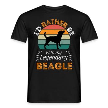 Légendaire Beagle Vintage Rétro - T-shirt homme - noir - Devant - AI Model Male 178 light (178cm)