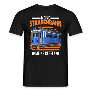 Meine Straßenbahn Meine Regeln Tram S-Bahn - Männer T-Shirt - Schwarz - Vorne - AI Model Male 178 light (178cm)