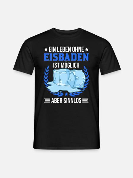 Eisbad Eisbaden Winterbad Eisschwimmen - Männer T-Shirt - Schwarz