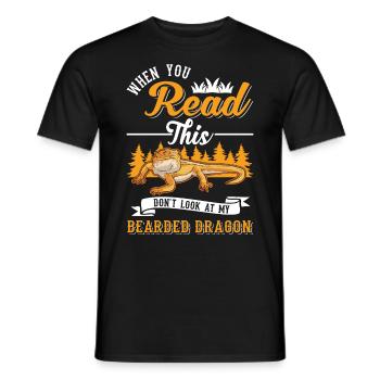 Bearded Dragon Pogona Gift - Men's T-Shirt - black - Front - AI Model Male 178 light (178cm)