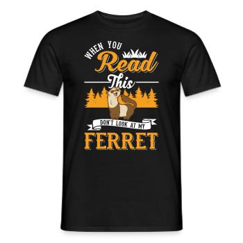 Ferret Lover Ferret Cadeau - T-shirt homme - noir - Devant - AI Model Male 178 light (178cm)