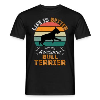 Bullterrier Vintage Retro - Männer T-Shirt - Schwarz - Vorne - AI Model Male 178 light (178cm)