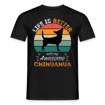 Legendary Chihuahua Vintage Retro - Men's T-Shirt - black - Front - AI Model Male 178 light (178cm)