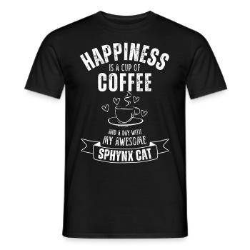 Café Sphynx Cat - T-shirt homme - noir - Devant - AI Model Male 178 light (178cm)
