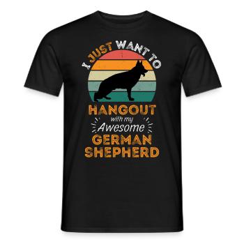 Legendary German Shepherd Vintage Retro - Men's T-Shirt - black - Front - AI Model Male 178 light (178cm)