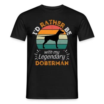 Doberman Vintage Retro - Men's T-Shirt - black - Front - AI Model Male 178 light (178cm)