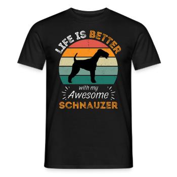 Légendaire Schnauzer Vintage Rétro - T-shirt homme - noir - Devant - AI Model Male 178 light (178cm)