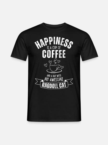 Ragdoll Katze Kaffee Cafe - Männer T-Shirt - Schwarz