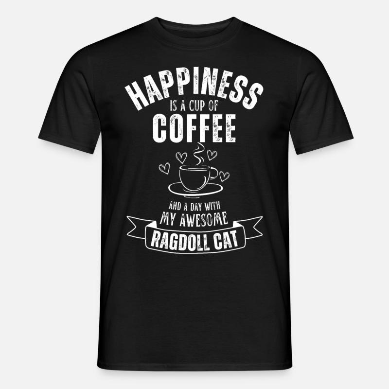 Ragdoll Katze Kaffee Cafe - Männer T-Shirt - Schwarz