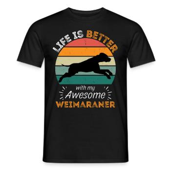 Légendaire Weimaraner Vintage Retro - T-shirt homme - noir - Devant - AI Model Male 178 light (178cm)