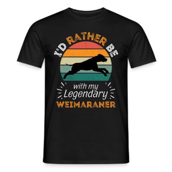 Légendaire Weimaraner Vintage Retro - T-shirt homme - noir - Devant - AI Model Male 178 light (178cm)