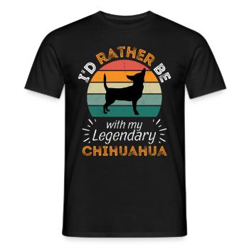 Legendary Chihuahua Vintage Retro - Men's T-Shirt - black - Front - AI Model Male 178 light (178cm)