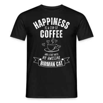 Birma Katze Kaffee Cafe - Männer T-Shirt - Schwarz - Vorne - AI Model Male 178 light (178cm)