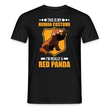 Roter Panda Costume Humain Halloween Panda Rouge - T-shirt homme - noir - Devant - AI Model Male 178 light (178cm)