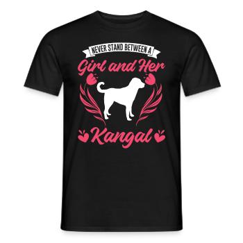 Kangal Mädchen Anatolischer Hirtenhund - Männer T-Shirt - Schwarz - Vorne - AI Model Male 178 light (178cm)