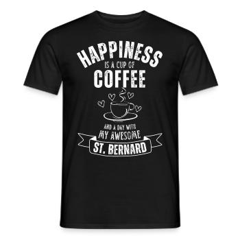 St. Bernard Coffee Dog Cafe - Men's T-Shirt - black - Front - AI Model Male 178 light (178cm)
