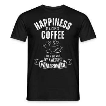 Zwergspitz Café Pour chiens - T-shirt homme - noir - Devant - AI Model Male 178 light (178cm)