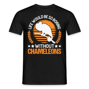 Chameleon Cadeau Caméléon - T-shirt homme - noir - Devant - AI Model Male 178 light (178cm)