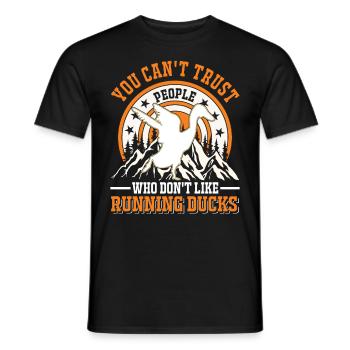 Indian Running Gift Running Duck - Men's T-Shirt - black - Front - AI Model Male 178 light (178cm)